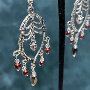 Anatomical Heart Ribcage Earrings--Bleeding Heart--Halloween Jewelry